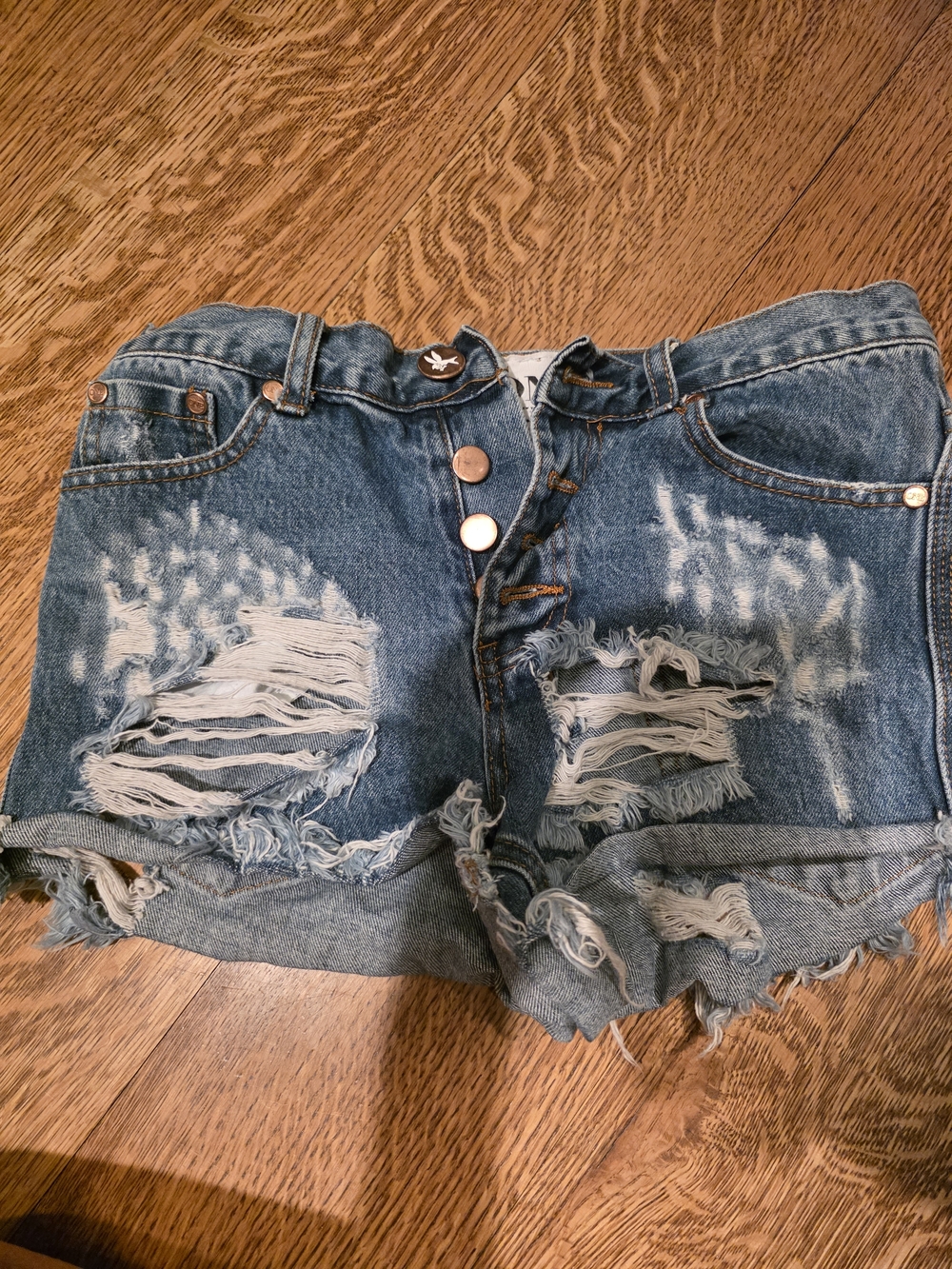 One Teaspoon Romeo Distressed Blue Denim Women’s Shorts
